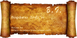 Bogdanu Irén névjegykártya