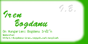 iren bogdanu business card